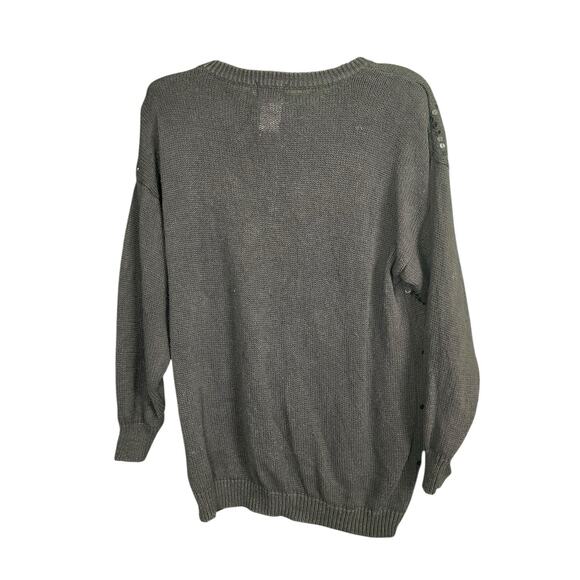 Vintage Leslie Fay Knit Sequins Sweater Holiday Sz M Tunic Christmas Sweater - Picture 5 of 10